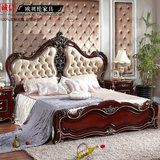 美式乡村实木床 欧式床 双人床古典公主床1.8米高端深色家具特价