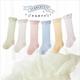 夏季超薄款纯棉婴儿中筒袜 女宝宝袜子0-6-12个月1-3岁松口花边袜
