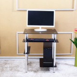 时尚个性电脑桌台式桌家用特价简约组合钢化玻璃小户型60cm写字台