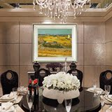 梵高画 美式欧式抽象客厅有框装饰画卧室餐厅横版版壁画墙画挂画