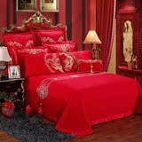 床上用品多件套婚庆六件套1.8婚庆床品四件套大红床盖床单式纯棉
