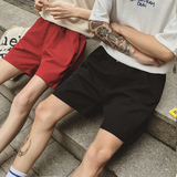 夏季情侣装韩国新潮工装风纯色百搭时髦休闲短裤男女糖果色沙滩裤