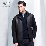 正品七匹狼冬季商务休闲时尚都市男士外套男装夹克111360101901