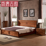 盛唐古韵 海棠木双人床1.8米全实木床 现代中式卧室实木家具A801