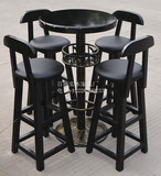 厂家批发 高脚酒吧桌椅组合 铁艺酒吧桌椅套件 咖啡休闲实木桌椅