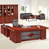 1.8米大班台老板桌黑胡桃办公桌经理桌2米主管桌总裁桌油漆电脑桌