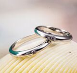 香港代购简约18k铂金镶钻指环男女情侣对戒结婚tiffany蒂芙尼戒指