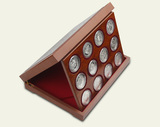 热销精品十二生肖全套 纯色十二枚纪念银币摆件 精致木盒装小礼品