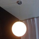 奶白色磨砂开口圆球形玻璃灯罩灯具配件E27灯头餐厅台灯吸顶吊灯
