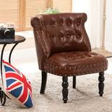 欧美沙发单双人沙发复古皮布艺时尚椅子小户型客厅卧室咖啡厅会所