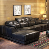 现代休闲大小户型转角123皮沙发 真皮沙发组合 客厅 头层真皮沙发