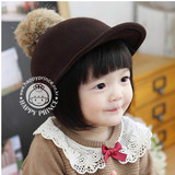 韩国原单外贸儿童帽子秋冬宝宝帽子礼帽羊毛呢帽鸭舌帽潮包邮