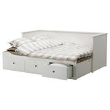 IKEA正品 专业宜家代购 HEMNES 汉尼斯 坐卧两用床框架带3屉 白色
