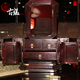老挝大红酸枝（红木）（实木）独板雕花首饰盒梳妆盒【丹凤朝阳】