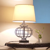 设计师的灯北欧宜家创意全棉亚麻台灯 美式复古铁艺卧室床头台灯