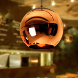 灯缘客餐厅灯酒吧台灯复式楼梯宜家简约现代玻璃圆球形电镀球吊灯