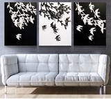 现代客厅沙发背景墙简约无框三联浮雕装饰画 黑白简约风格 热销款