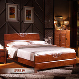全实木床橡木床成人单人床1.2米床儿童床双人床1.5m 中式实木家具