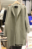 韩国东大门正品代购16冬女现货时尚纯色宽松显瘦双面羊绒大衣外套
