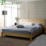 简约现代水曲柳实木床1.5 1.8米双人床成人定制单人床 北欧宜家具