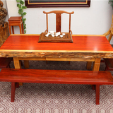 红花梨大板桌 原木红木办公桌大班台简约老板桌 巴花实木大板现货