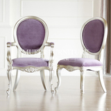 慕妃高端定制实木家具美式新古典餐厅餐椅欧式雕花书房书椅GC79