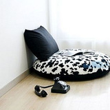 懒人沙发黑白色可拆洗单人豆袋可爱创意卧室小沙发卡通奶牛款