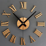 时尚欧式3D立体罗马数字客厅挂钟艺术挂表 DIY创意墙贴时钟表挂钟