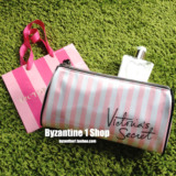Victoria's secret 维多利亚的秘密 VS 白粉条纹防水化妆包