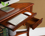 美式实木台式电脑桌小户型三角电脑台墙角桌欧式转角桌写字台家用