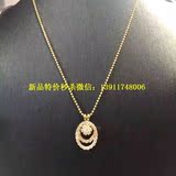 太美珠宝 18K金镶嵌1克拉钻石转运项链 配日本工艺金珠链子
