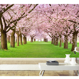 浪漫樱花定制大型壁画3D墙纸卧室客厅餐厅玄关电视背景墙壁纸风景