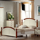 地中海家具实木床双人床1.8米 松木美式单人床婚床1.5米白色特价