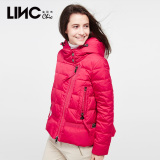 LINC/金羽杰2015冬季新款民族织带斜拉链短款羽绒外套潮581965