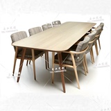 北欧纯实木餐桌子个性长桌工作台洽谈桌简约办公桌设计师创意家具
