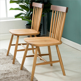 北欧实木温莎椅美式乡村咖啡厅餐桌椅组合现代简约白橡木靠背椅子