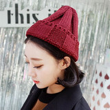 韩国东大门尖尖帽冬季保暖护耳针织帽子潮女时尚韩版冷帽毛线帽