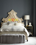 欧式时尚简约实木双人床新古典布艺床地中海后现代高端卧室婚床