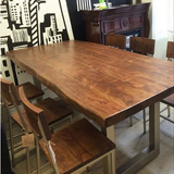予爱美式loft铁艺复古实木办公桌会议桌书桌电脑桌餐桌椅组合定制