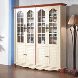 实木书柜带门简约现代储物柜组装玻璃门二门三门四门书架橡木家具