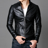 可可西冬季加绒男士皮衣外套修身型韩版青年男式机车pu皮夹克男装