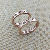 新款韩版镀18K玫瑰金罗马单钻情侣戒指女 对戒尾戒食指戒指环包邮
