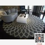 圆形地毯客厅卧室加厚简约现代餐厅床边条纹茶几几何形手工定制