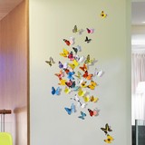可移除墙贴蝴蝶客厅电视背景创意3D立体墙贴卧室温馨墙饰墙壁贴纸