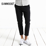 Simwood2016夏季新款休闲男士修身小脚休闲裤潮男黑色休闲九分裤