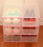 异家翻盖式鞋盒透明鞋盒抽屉式整理收纳盒加厚塑料男女鞋盒子包邮