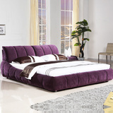 布艺床 布床美式可拆洗软包床双人床小户型1.8米北欧婚床卧室家具