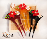 日式和风日本传统发饰 立体樱花发簪发叉和服汉服可配