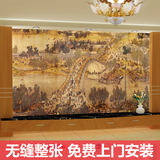 无纺3D立体大型壁画清明上河图巨幅中式复古定制墙纸壁纸环保墙布