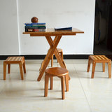 楠竹落地简易可折叠圆桌方桌餐桌实木宜家学生儿童书桌客厅饭桌子